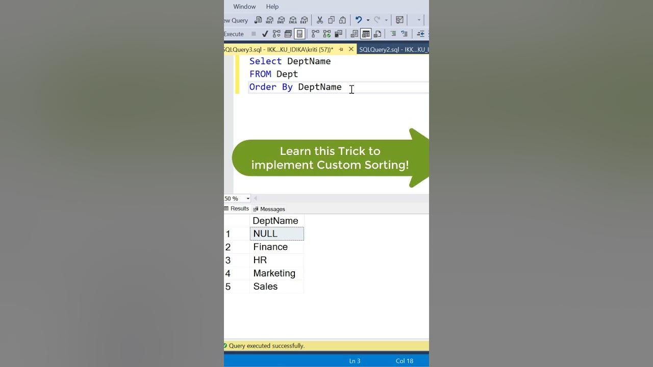 SQL Trick | Custom Sorting #sqltips SQL Trick | Custom Sorting #sqltips