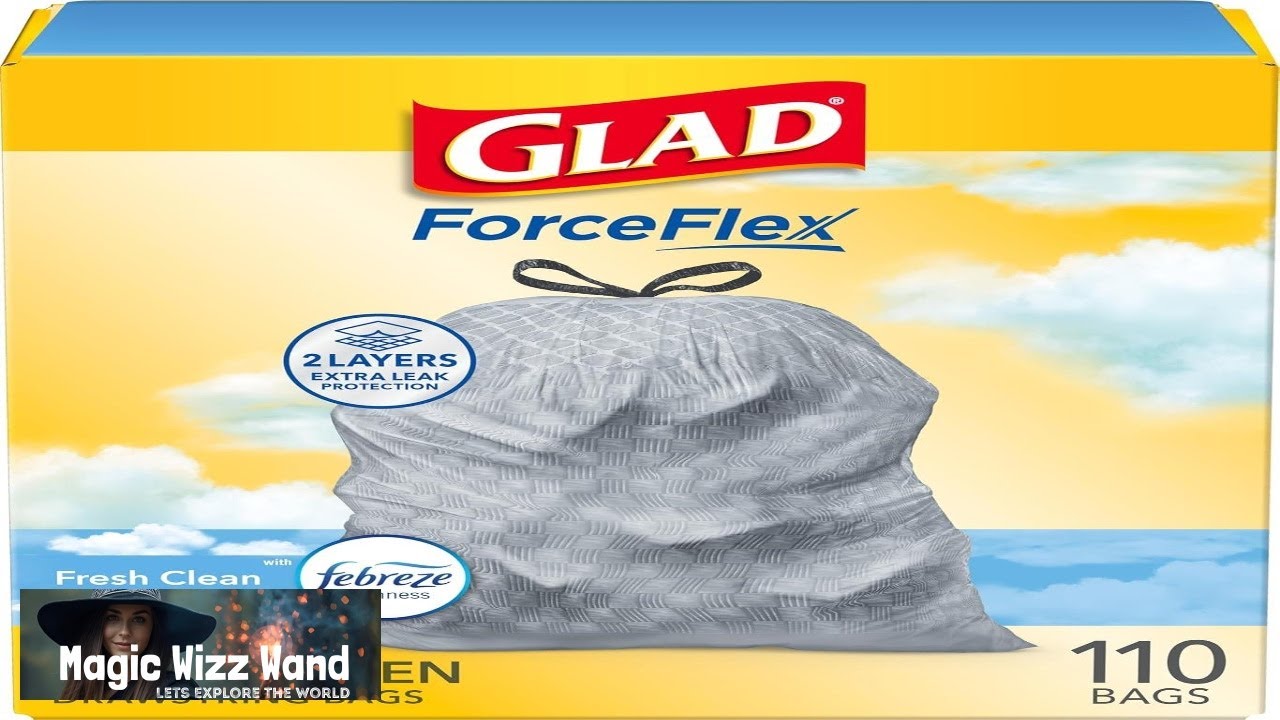 Glad Tall Kitchen Drawstring Trash Bags Odorshield 13 Gallon White Trash