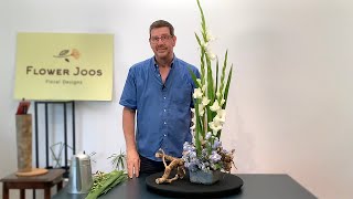 How To Make A Tall Floral Design Using Gladiola And Delphinium