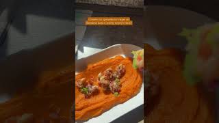 Севиче из креветки с пюре из батата