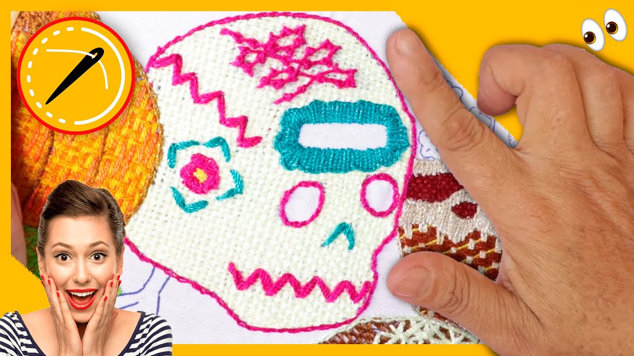Bordados Faciles #155 🙋‍♀️ | 🍂 ¿Como bordar una CALAVERA?