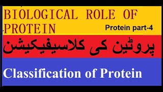 Biological role of Protein (Part-2) And classification of protein Biochemistry