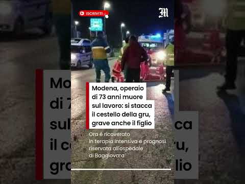 Video Modena, operaio di 73 anni muore sul lavoro: si stacca il cestello della gru, grave anche il figlio