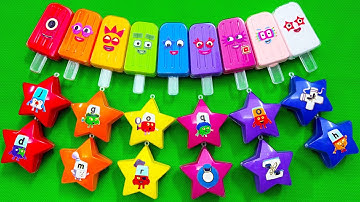 Numberblocks 💖 Alphablocks – Looking 🌈 Slime with Mini Ice Cream, Star! Satisfying ASMR Videos