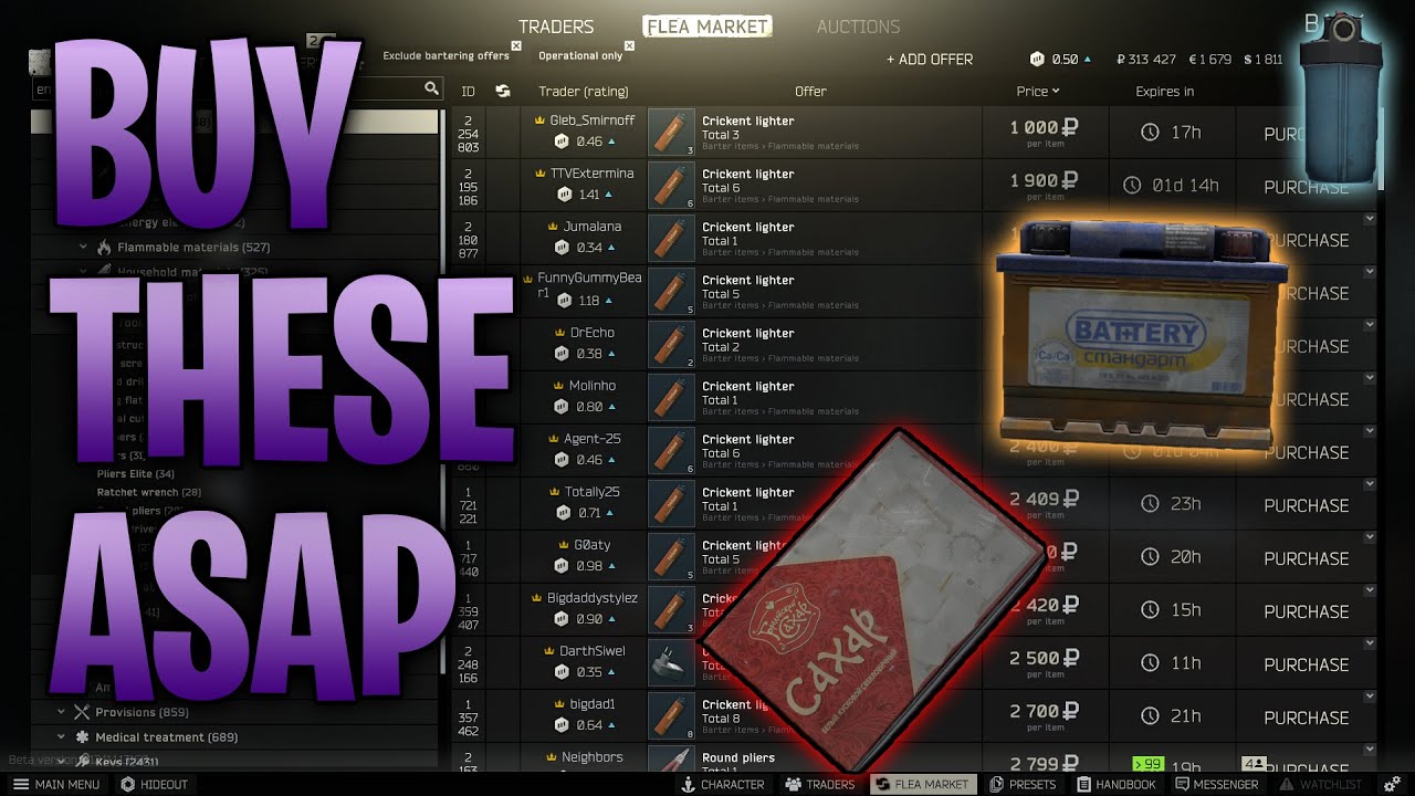Best items on flea market to get now ESCAPE FROM TARKOV FLEA MARKET STEALS YouTube
