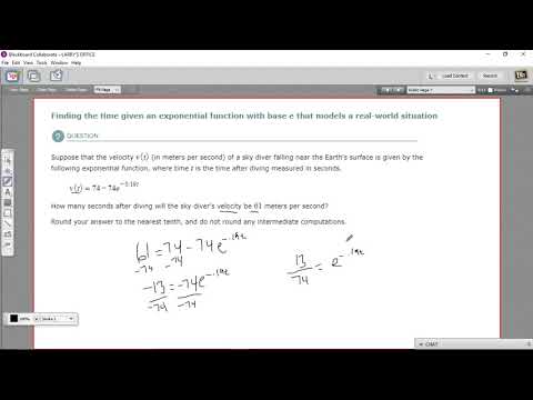 Finding the time given an exponential function with base e that models a real world situation