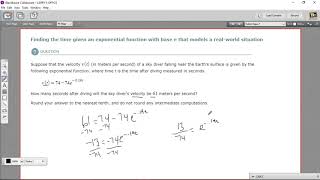 Finding the time given an exponential function with base e that models a real world situation