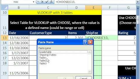 Highline Excel Class 46: CHOOSE function 4 Examples