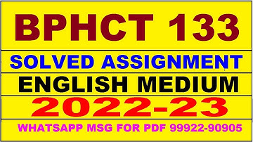 bphct 133 solved assignment 2023 | bphct 133 solved assignment in english 2022-2023 | bphct 133 2023