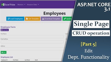 Edit Department Functionality [5] | Single Page CRUD Operations | ASP.NET CORE 3.1in  [Urdu/Hindi]