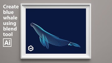 Create a beautiful illustration ( blue whale ) using blend tool // Adobe Illustrator