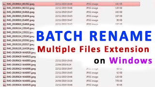 batch rename multiple files extension on windows