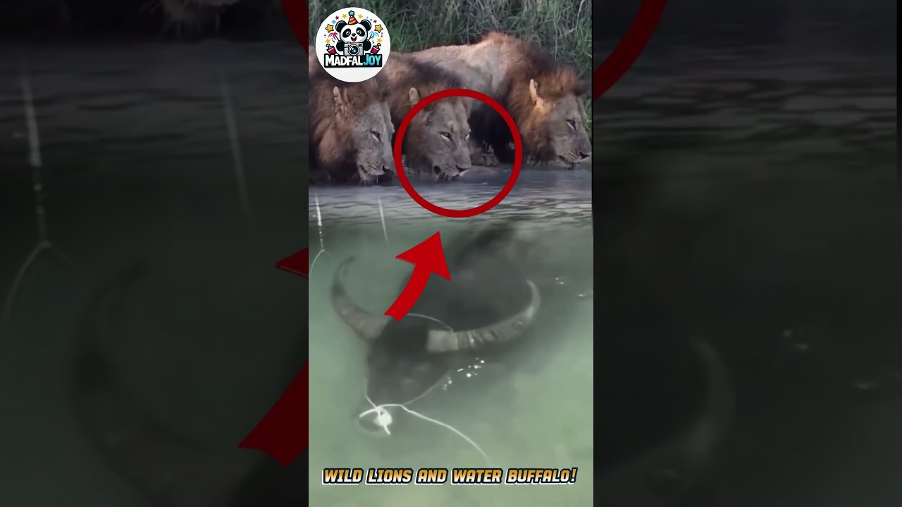 Wild Lions and Water Buffalo! Epic Battle Caught on Camera 