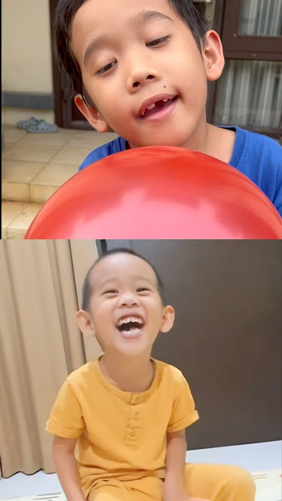 Keizo wasn’t afraid to sit on balloons at 3 but now he is⁉️