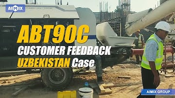 Working Video of AIMIX ABT90C Trailer Concrete Pump In Uzbekistan