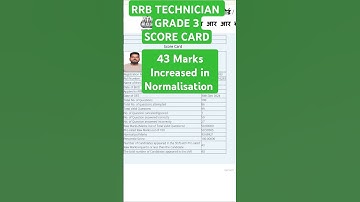 rrb technician Grade 3 score card ,43 marks increased in Normalisation #rrb #shortsfeed
