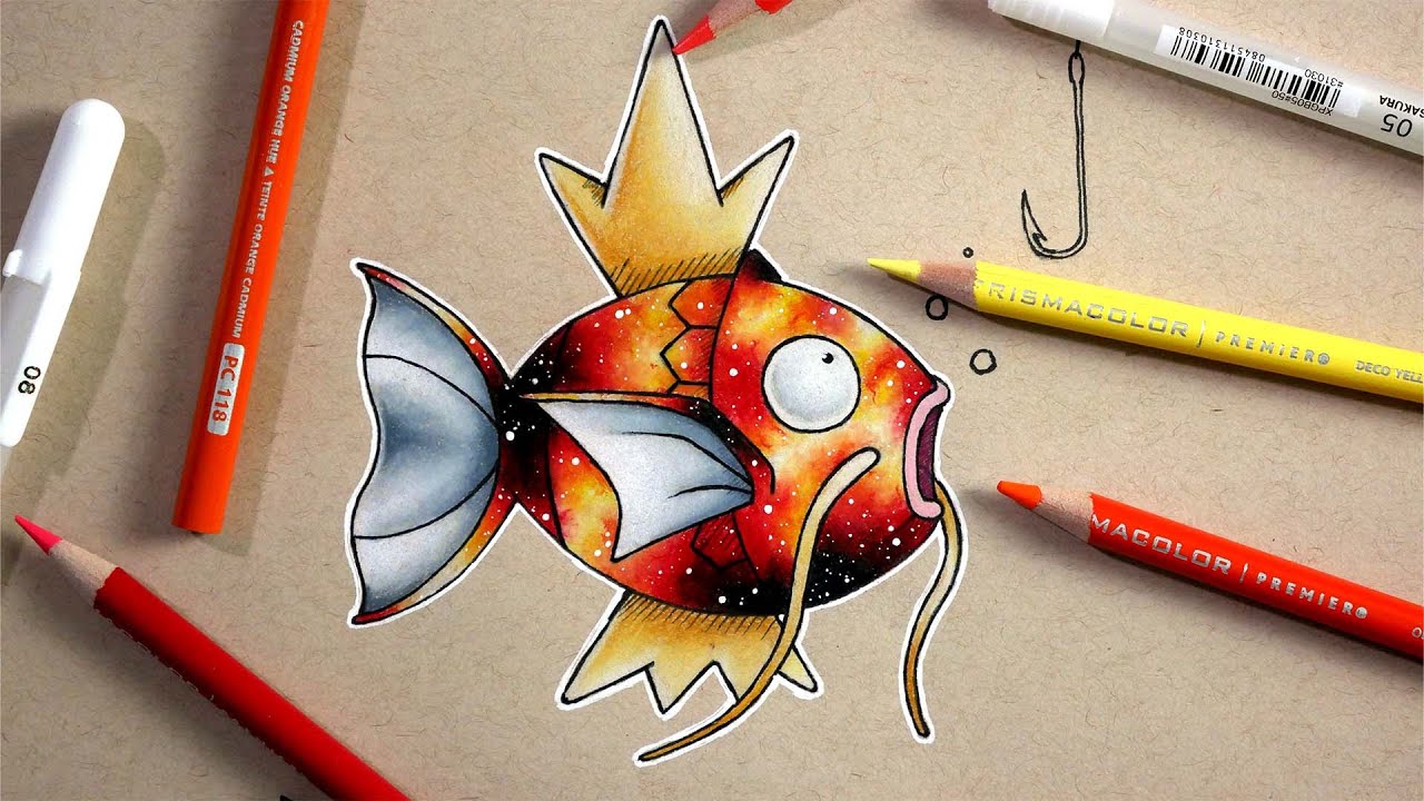 Pokemon Drawing Magikarp  Prismacolor Pencil Galaxy 