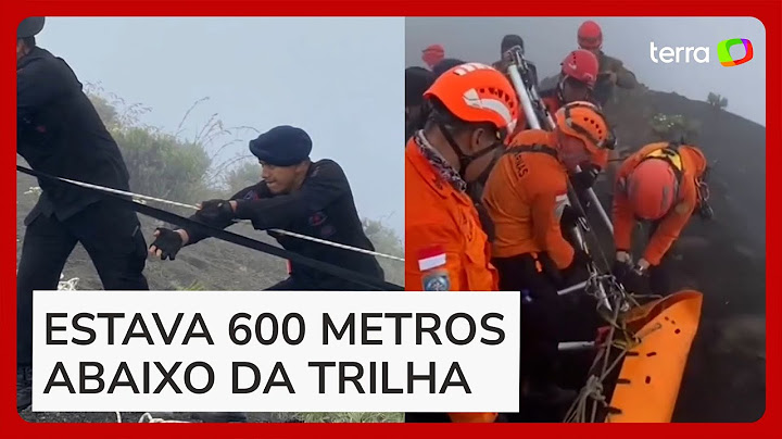 Vídeo mostra o momento em que corpo de brasileira é retirado de vulcão na Indonésia