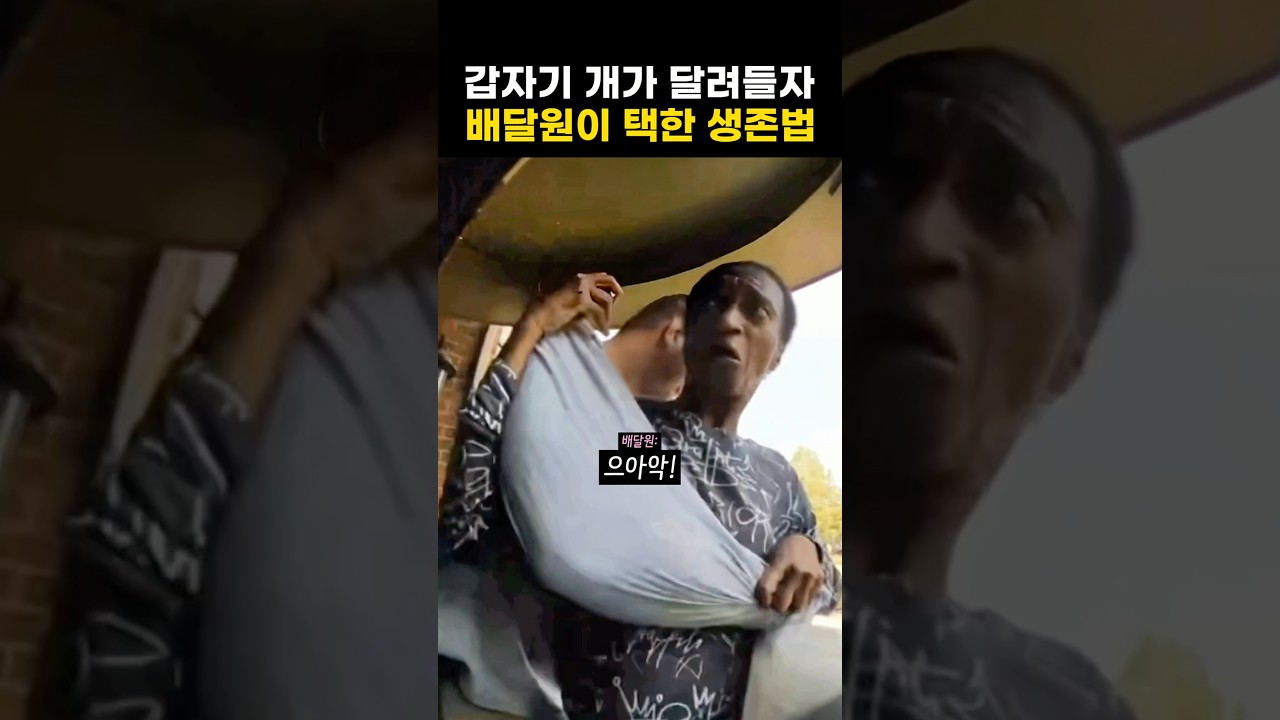 갑자기 개가 달려들자 배달원이 택한 생존법 🐶