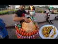 This young man sells extremely ghoti gorom chanachur tasty chana chaat extreme knife skills bdfood