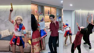 他们四个人好欢乐#火影忍者 #哈莉奎因#小丑#佐助