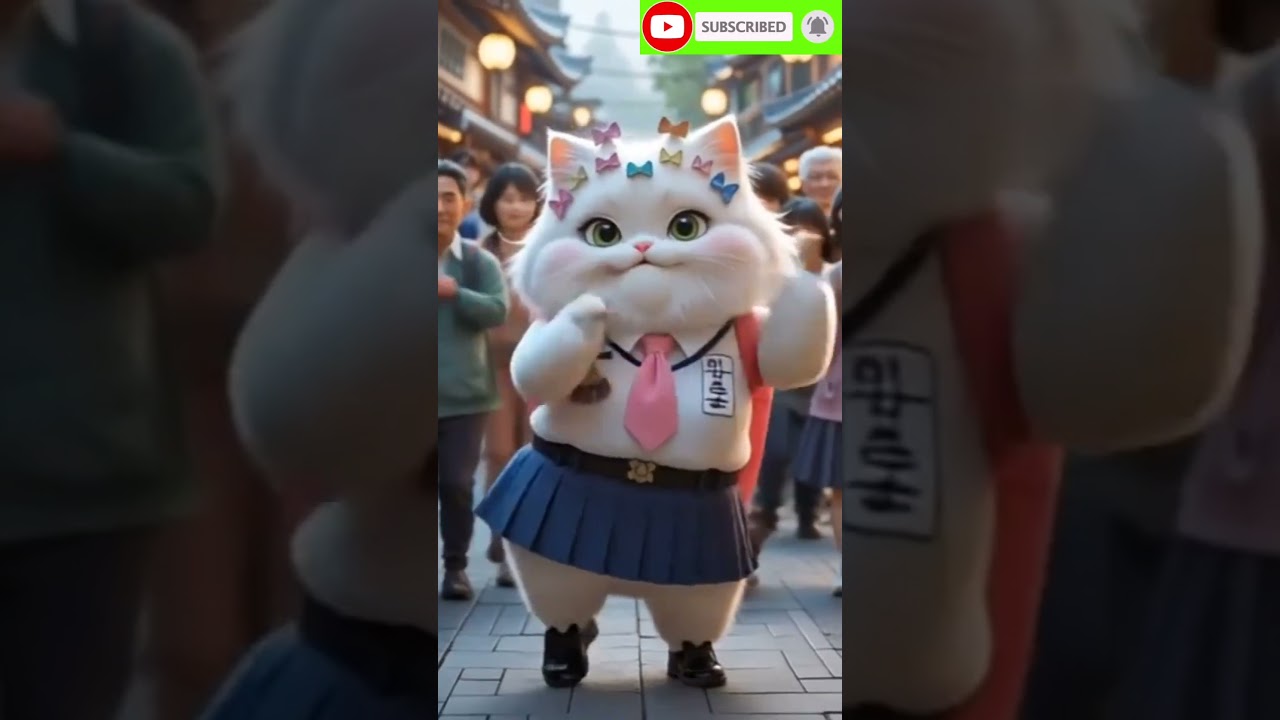 ឆ្មាពណ៌សរាំ Cute cat dance remix