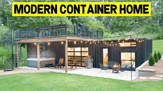 MODERN 40ft SHIPPING CONTAINER TINY HOME w/ Rooftop Deck! (Full Tour)