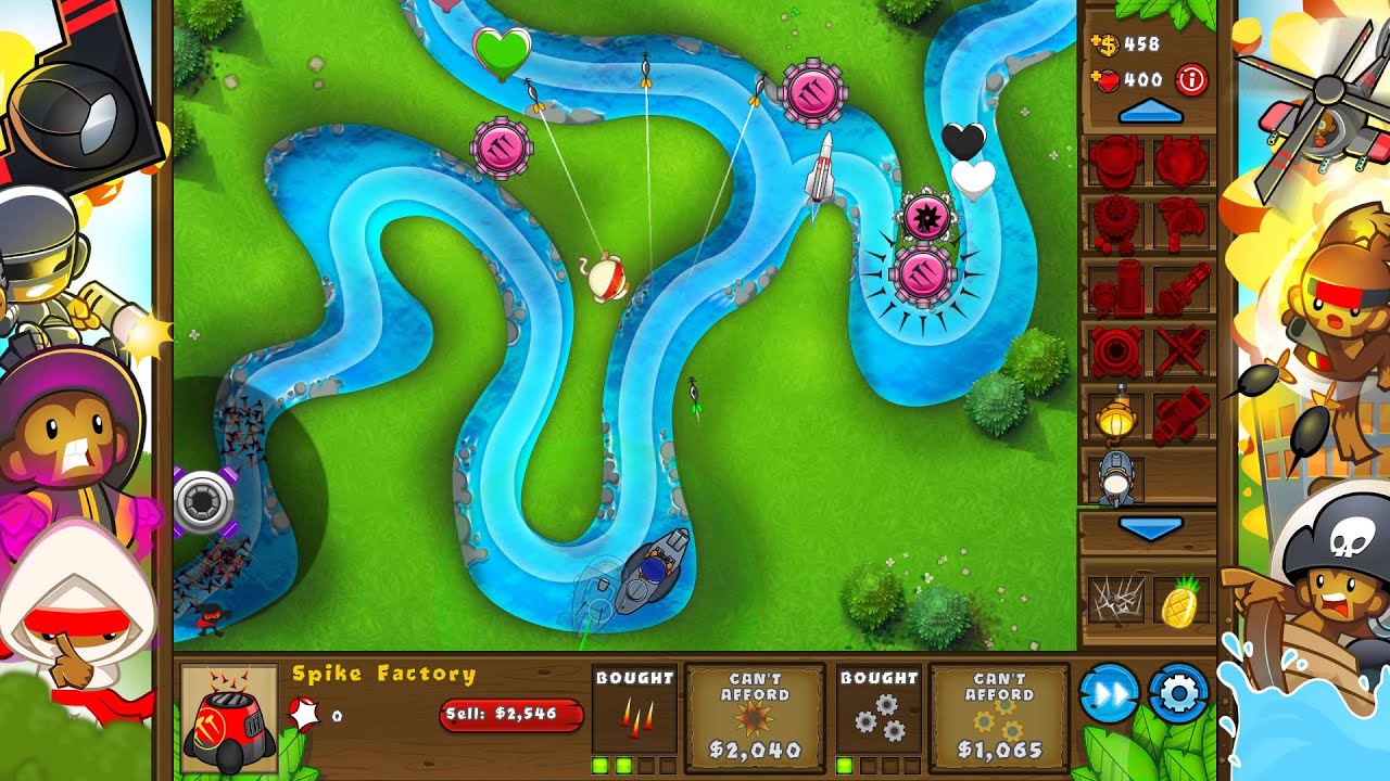 Bloons Tower Defence 5 Steam Snake River Easy YouTube.