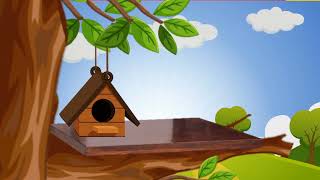 Cartoon Bird House With Backgroundno Copyright