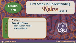 First Steps To Understanding Nahw Level 1 Lesson 27B
