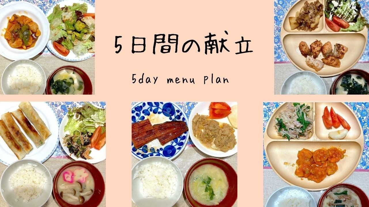 5日間の献立 #cooking #料理 #簡単レシピ #自炊 #今日の晩ごはん #献立