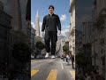 Giant man in the street of San Francisco. #Giant people # San Francisco # Fashion model