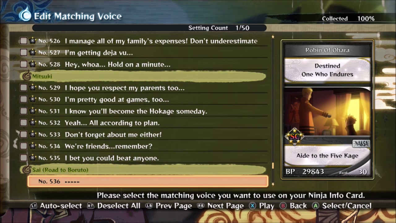 All Ninja Info Cards ROAD TO BORUTO ALL DLC Naruto Storm 4 ROAD 