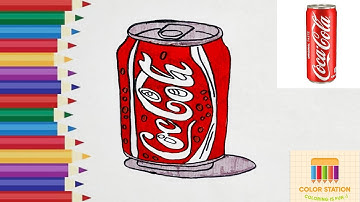 How to draw a Coke Can step by step for beginners