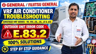 Full FUJITSU GENERAL/O GENERAL AIRSTAGE VRF AIRCONDITIONER TROUBLESHOOTING OUTDOOR UNIT ERROR CODE-E.83.2 Update