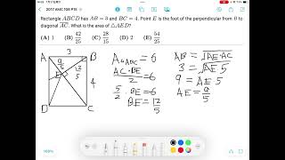 2017 AMC 10B P15 | Area of triangles, Base, and Height