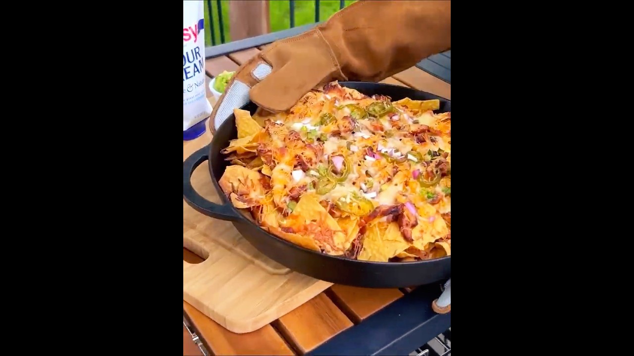 BBQ Chicken Nachos Baked on the Big Green Egg | Video Recipe