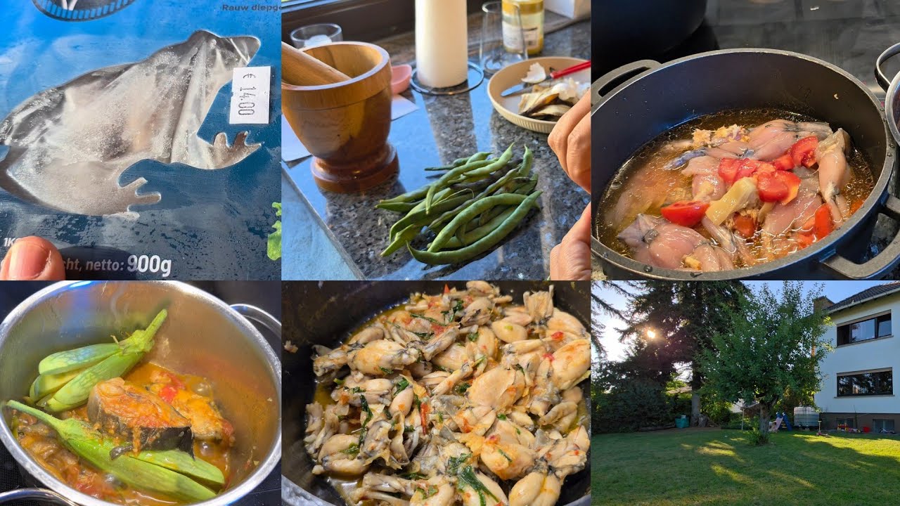 Frog & Cat Fish Curry In Naga Style||Garden Beans For Boil & Making Our Compound Clean & Beautiful.