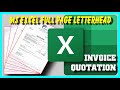 How To add Full Page Letterhead to   Excel | How to add image letterhead to excel