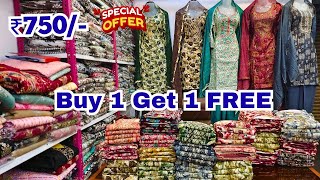 Buy 1 Get 1 FREE Readymade Lucknowi Cikankari Suits Hyderabad Charminar Shopping