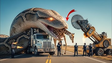 Brave Heroes Save poor Mother Giraffe from  deadly Giant mutant  Python Attack |@Rescueedge e