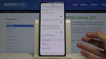 How to Hide Status and Navigation Bars on Screenshots in SAMSUNG Galaxy A72 - Screenshots Settings