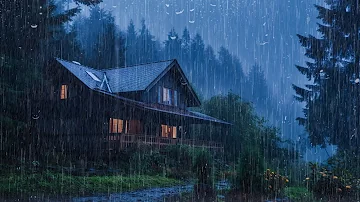 HEAVY RAIN at Night to Sleep Well and Beat Insomnia | Thunderstorm for Insomnia, Relaxing, Study