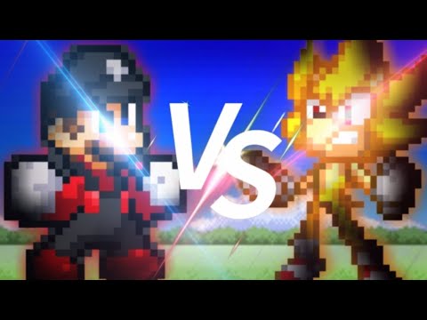 Red Star Mario Vs Super Sonic Frontiers Sprite Animation 