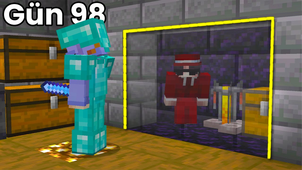 Minecraft'ta Arkadaşımın Üssünde 100 Gün Gizlice Yaşadım