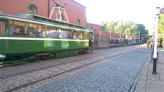 Blackpool Tram 167 Passing Workshop at Crich Tramway