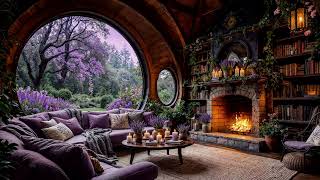 Fantasy Spring Cabin Ambience 🌸📚🔥 Cozy Fireplace Sounds for Reading, Calm & Deep Sleep