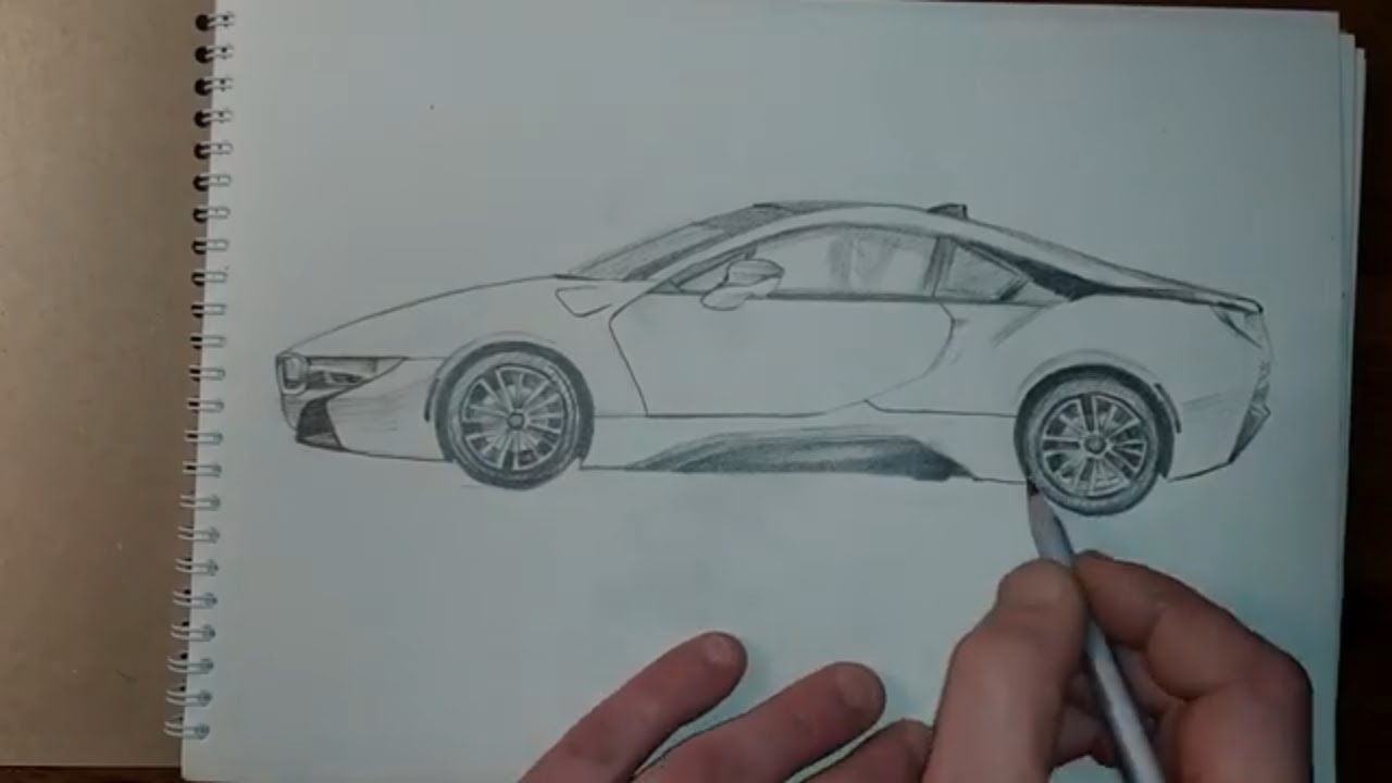 How To Draw A Car Bmw I8 How To Draw Bmw I8 Step By Step Easy Car Drawing Bmw I8 Youtube