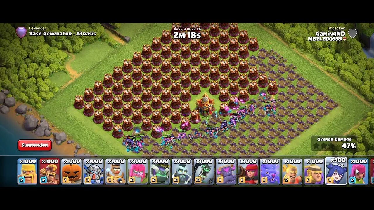 FULL MAX WIZARD TOWER BASE VS 100 BROOM WITCH
