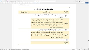 إعراب سورة نوح الآية (13): {ما لكم لا ترجون لله وقارا}